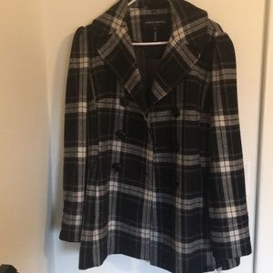 NWT Steve Madden classy black and white pea coat